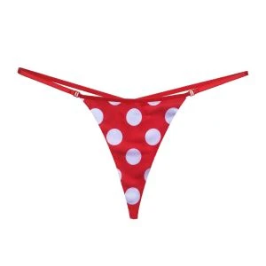 Mulheres T-Back G String Thong Red Dot