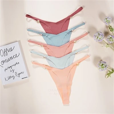 Tanga sem costura plus size baixa - calcinha respirável de cintura baixa feminina